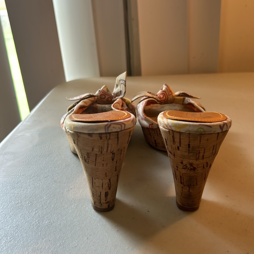 Coach “Karen” slip on logo sandals with front bow aesthetic tie Sz 5.5 - Picture 4 of 12